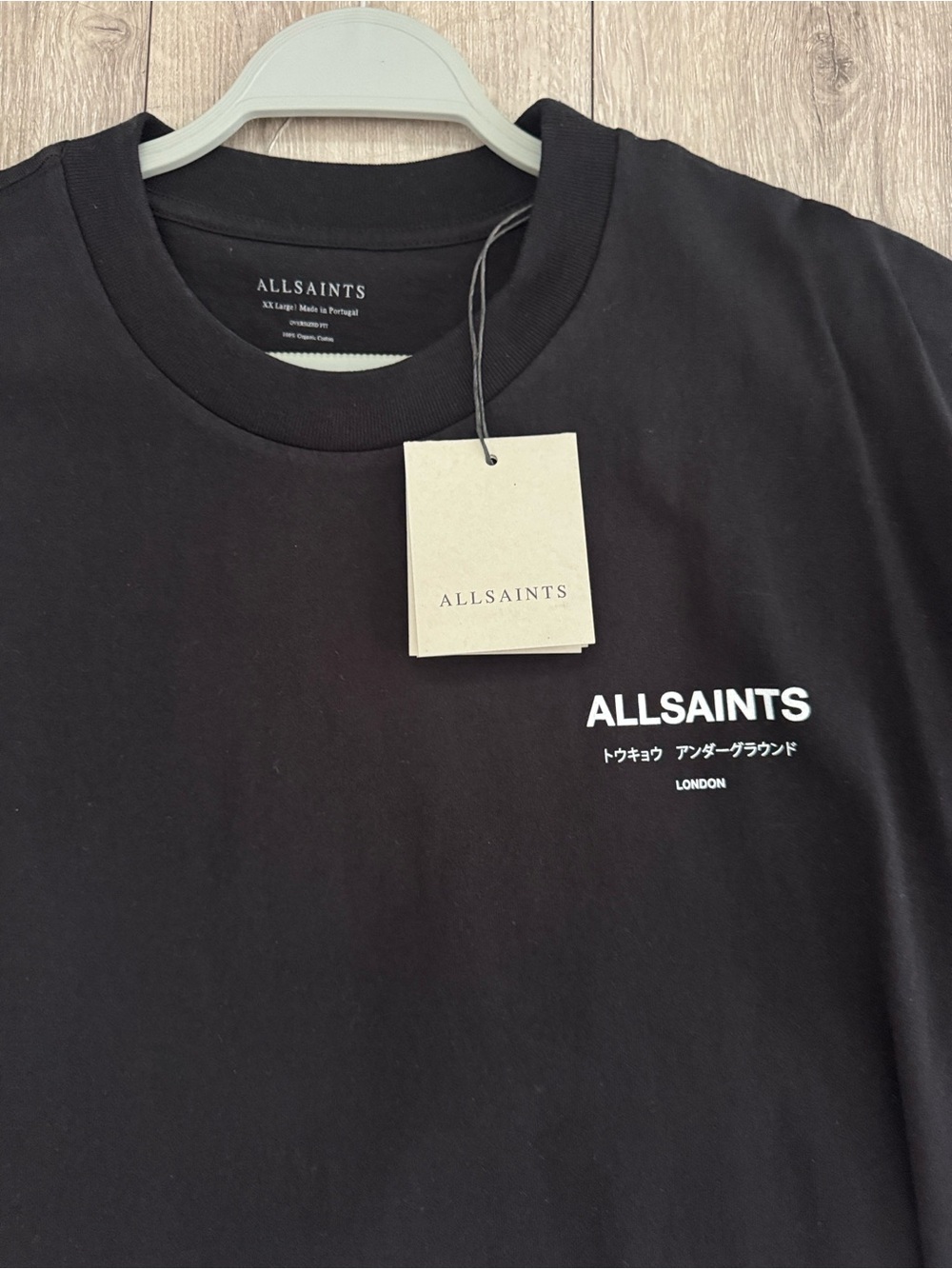 AllSaints Black Short-Sleeve Logo Tee - Picture 4 of 4